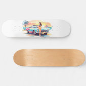 車と夢の自然の女の子 スケートボード (横)