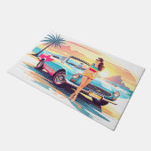 車と夢の自然の女の子 ドアマット (アングル)