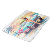 車と夢の自然の女の子 バスマット (アングル)