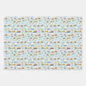 車と恐竜 ラッピングペーパーシート (正面3)