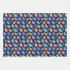 車と恐竜 ラッピングペーパーシート