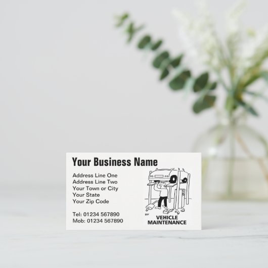 車と車のメンテナンス漫画の名刺 名刺 (スタンド正面)