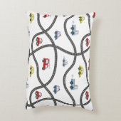 車と道路ボーイベッドルームデコール アクセントクッション (裏面(縦))