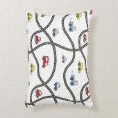 車と道路ボーイベッドルームデコール アクセントクッション (正面(垂直))