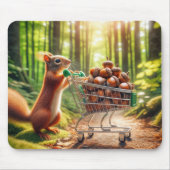 車にドングリを乗せたショッピング マウスパッド (正面)