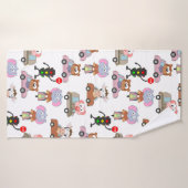 車に乗って軽い模様の甘い動物 バスタオル (バスタオル)