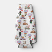 車に乗って軽い模様の甘い動物 ボトルクーラー (正面)