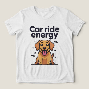 車に乗るエネルギーをもらえるゴールデンレトリーバーの子犬Tシャツ トライブレンドTシャツ