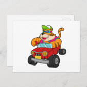 車に乗る虎 ポストカード (正面/裏面)