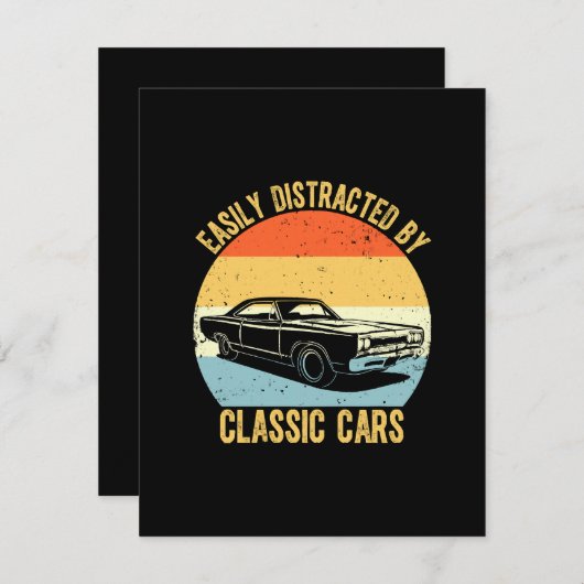 車に気を取られクラシックやすい エンクロージャーカード (正面/裏面)