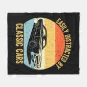 車に気を取られクラシックやすい フリースブランケット (正面(横))