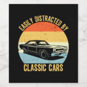 車に気を取られクラシックやすい ワインラベル (シングルラベル)