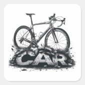 車に自転車で乗る スクエアシール (正面)