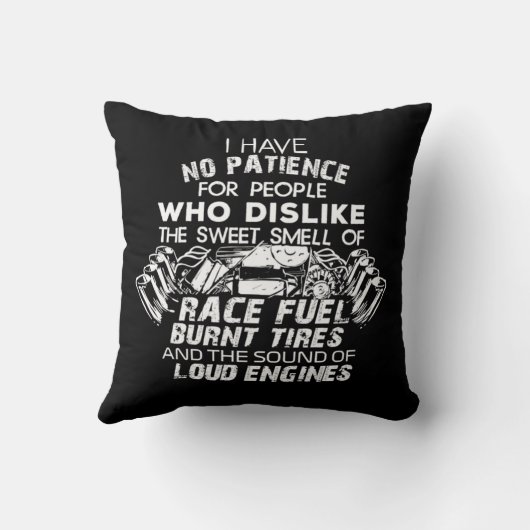 車のおもしろい愛好家と整備士のためのドラッグレース クッション (裏面)