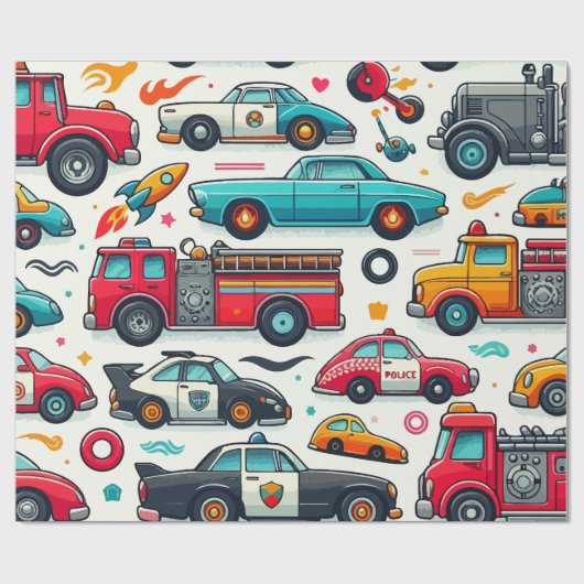 車のおもちゃについて ラッピングペーパー (フラット)
