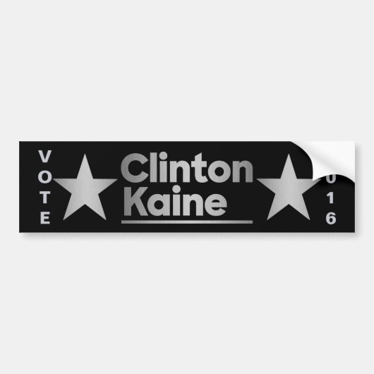 車のためのクリントンKaine 2016年の二重星のスワッグ バンパーステッカー (正面)