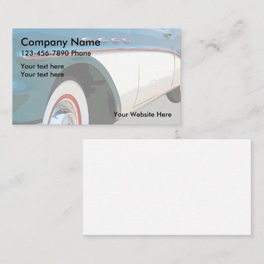 車のでクラシックな車のデザイン 名刺 (正面/裏面)