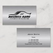 車のでクールな車の形のフェイクな金属のプロフェッショナル 名刺 (正面/裏面)