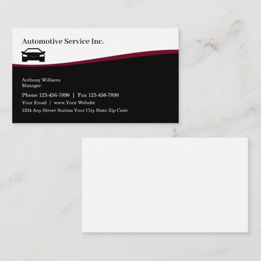 車のでモダンな名刺 名刺 (正面/裏面)