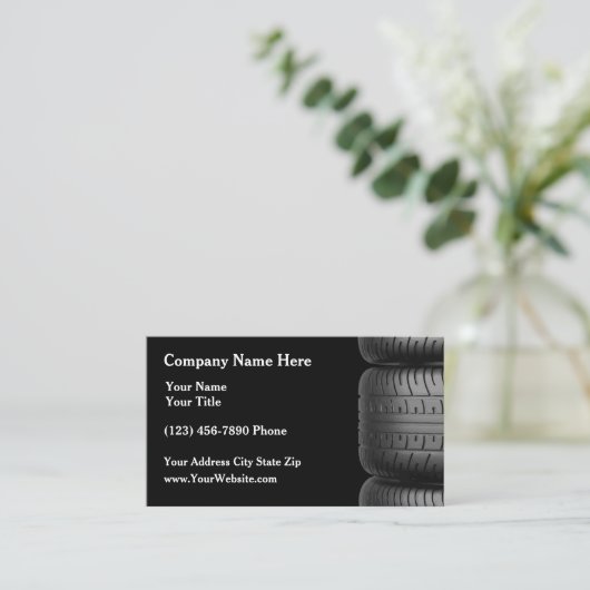 車のなサービスタイヤの踏面のデザイン 名刺 (スタンド正面)