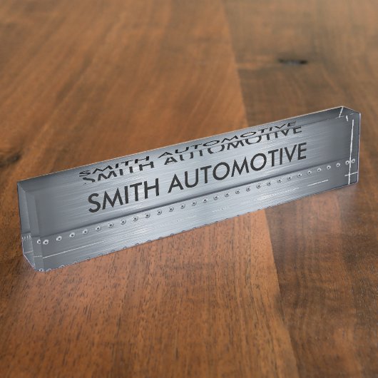 車のなテーマの机のプラク デスクネームプレート (側面)