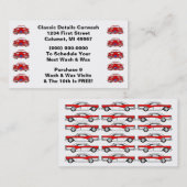 車のなレトロビジネスパンチカードクラシックな車 ロイヤリティカード (正面/裏面)