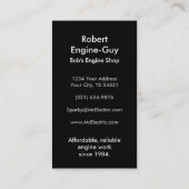 車のな修理部品の整備士の自動技術者2 名刺 (裏面)
