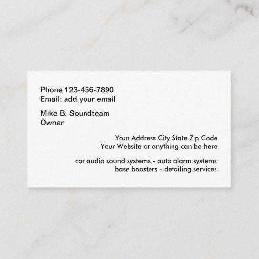 車のな可聴周波サービス 名刺 (裏面)