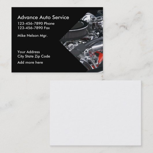 車のな名刺のデザイン 名刺 (正面/裏面)