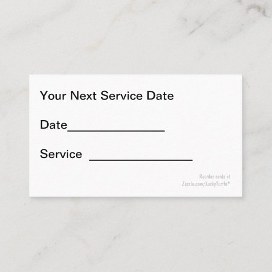 車のな名刺 予約カード (裏面)