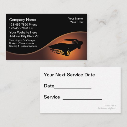 車のな名刺 予約カード (正面/裏面)