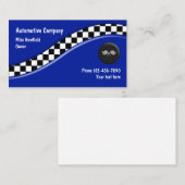 車のな競争の旗のデザイン 名刺 (正面/裏面)