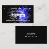 車のな競争の白い車は速くカードを黒くします 名刺 (正面/裏面)