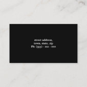 車のな競争の白い車は速くカードを黒くします 名刺 (裏面)