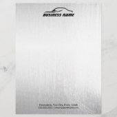 車のな自動車の専門の金属の背景 レターヘッド (正面)