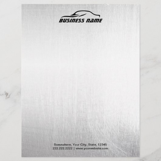 車のな自動車の専門の金属の背景 レターヘッド (正面)