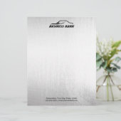 車のな自動車の専門の金属の背景 レターヘッド (スタンド正面)