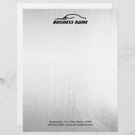 車のな自動車の専門の金属の背景 レターヘッド (正面/裏面)