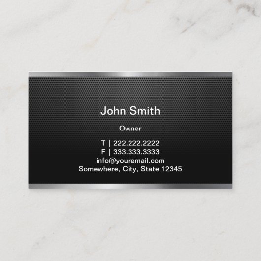 車のな自動車修理の専門の金属の鋼鉄 名刺 (裏面)