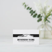 車のな自動車修理の黒のストライプのなプロフェッショナル 名刺 (スタンド正面)