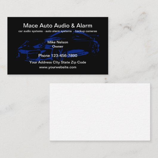 車のな車の音声および保証 名刺 (正面/裏面)