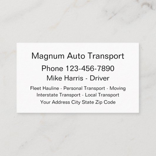 車のな輸送の急使 名刺 (裏面)