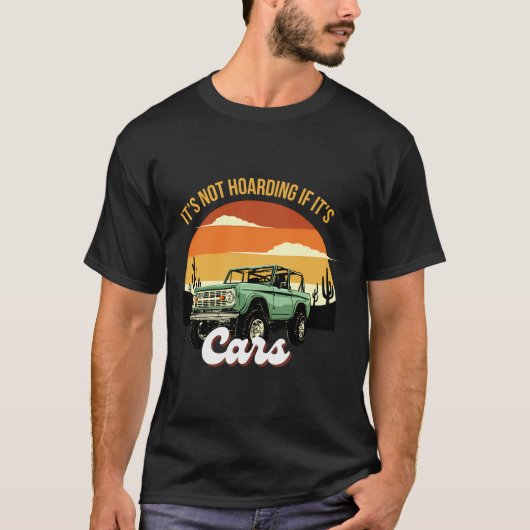 車のもしレトロだおもしろい Tシャツ (正面)