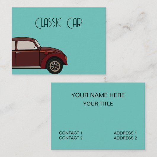 車のアンティーククラシック車 名刺 (正面/裏面)