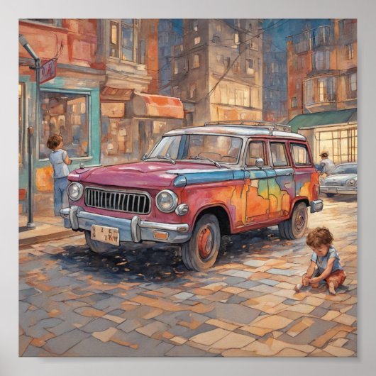 車のアートワーク ポスター (正面)