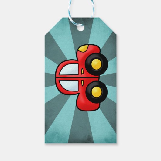 車のイラストレーション ギフトタグ (正面)