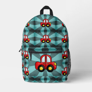 車のイラストレーション プリントバックパック