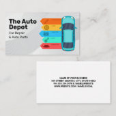 車のインフォグラフィック | 自動車部品サービス 名刺 (正面/裏面)