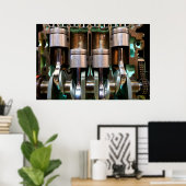 車のエンジンのピストンスポスター ポスター (ホームオフィス)