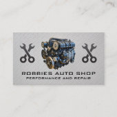 車のエンジンブロック | 整備士レンチ 名刺 (正面)